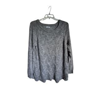 Sonoma Women’s Sweater 2X – Gray Cable Knit Cotton Blend Y2K Oversize, Excellent
